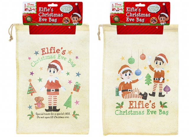 Non Woven Draw String Elf Christmas Eve Bag Medium